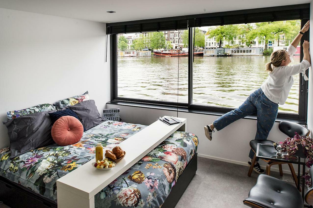 Houseboat Amsterdam - Room With A View Exterior foto